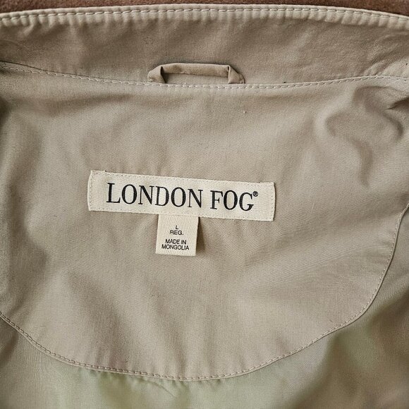 Vintage Men's London Fog Bomber Style Beige Jacket Preppy Casual Size L - Picture 10 of 11